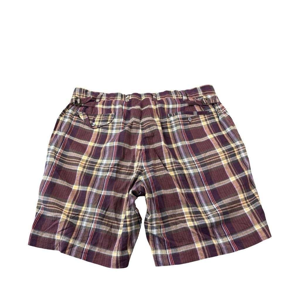 Polo Ralph Lauren Indian Madras Cotton Purple Check Mens Chino Shorts Size 38